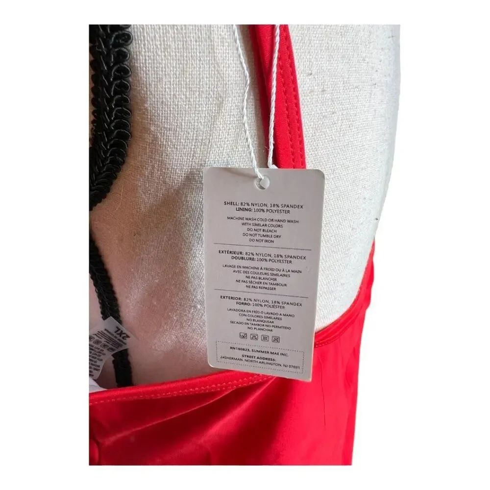 Summer Mae Red Tankini Top Size 2XL - Picture 2 of 6